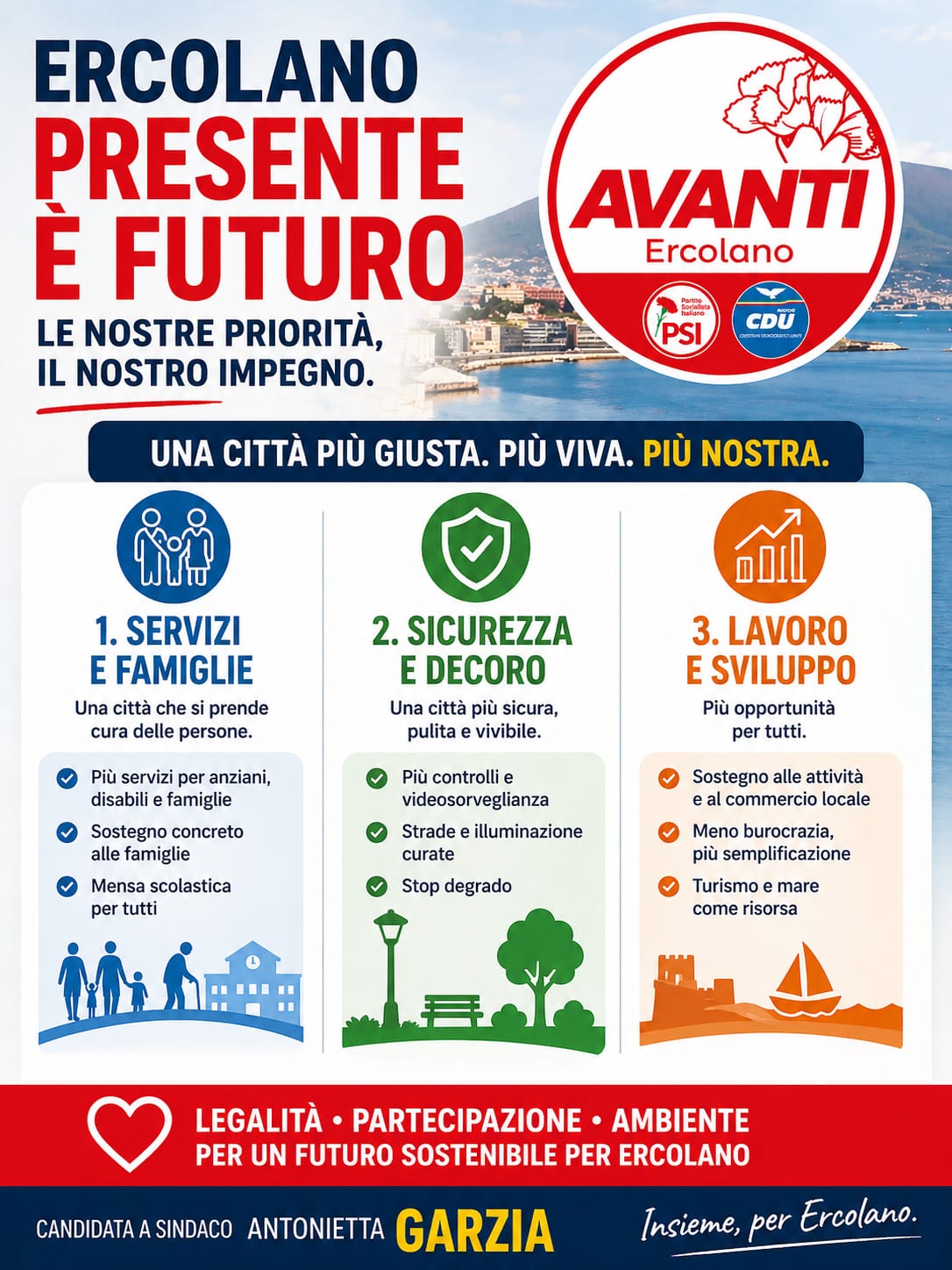Ercolano Presente è Futuro: il programma di Avanti Ercolano